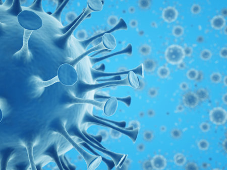 Covid-19 Coronavirus or Novel coronavirus 2019-nCoV cells and epidemic. 3d render, 3d illustrationの写真素材