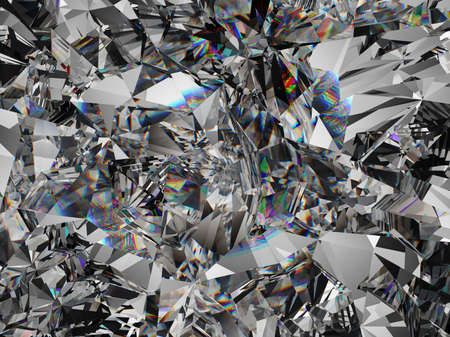 Gemstone diamond or shiny glass triangular texture kaleidoscope background. 3d render, 3d illustrationの写真素材