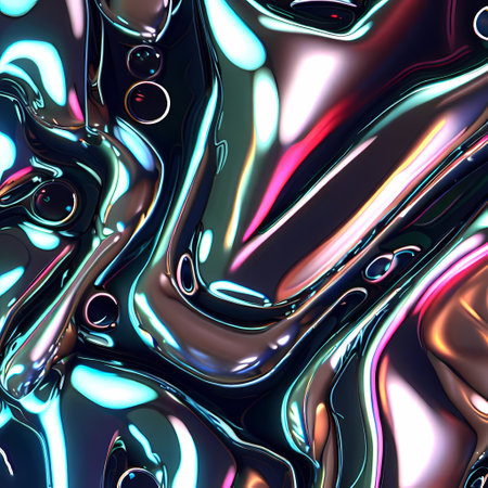 3d render, abstract background, iridescent holographic textureの素材