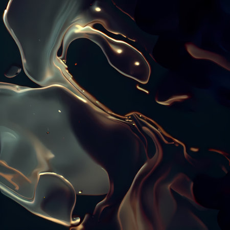 Abstract background of golden liquid. 3d rendering, 3d illustration.の素材