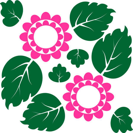 pink flowers with green leaves in the backgroundのイラスト素材