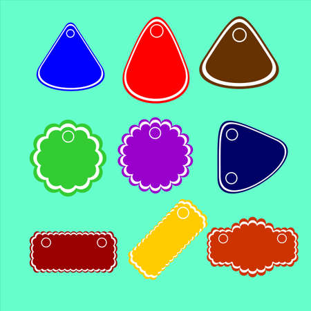  colorful stickers, labels, price tags,different shapes and sizesのイラスト素材