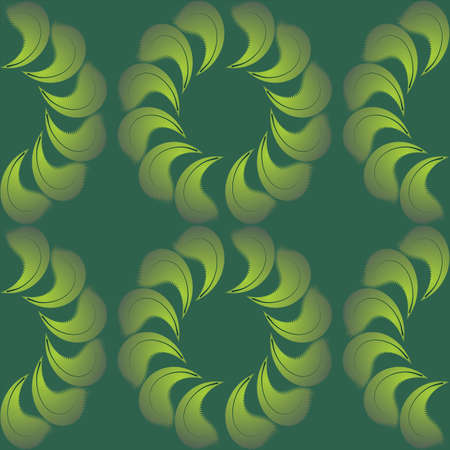 Seamless background from light green to dark green color. Flowers of the sheets. Vector illustrationのイラスト素材