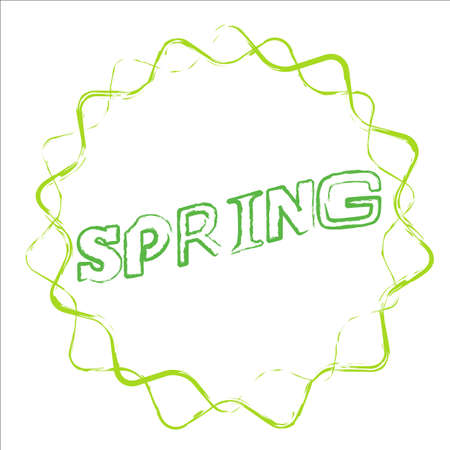 Spring Is Here Typographical Background. Spring, lettering design, Spring typography, spring season, springtime, spring time, happy spring, spring design, spring design, spring vector hello springのイラスト素材
