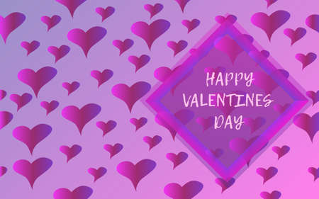 Valentine's Day background with 3d hearts. Cute love banner or greeting card. Place for text. Eps10...