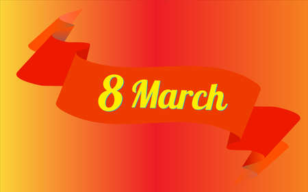 8 March greeting card template. International Women's day background or brochure template, hearts an a bowのイラスト素材