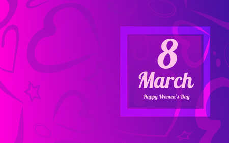 8 March greeting card template. International Women's day background or brochure template, hearts an a bowのイラスト素材