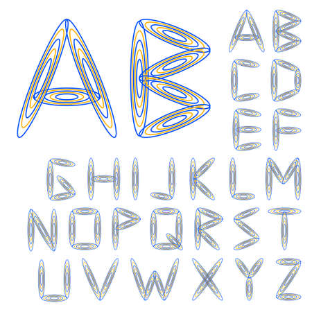 Vector Font - Circles with thin linesのイラスト素材