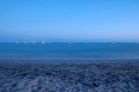 Ocean and beach at dusk - long exposureの写真素材
