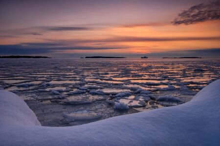 Almost frozen seaの写真素材
