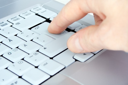 Pressing the enter keyの写真素材
