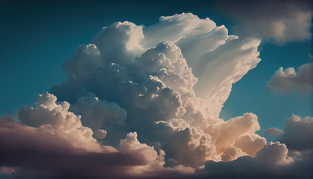 Beautiful clouds in the blue sky, generative AIの素材