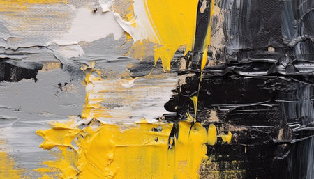 abstract white, yellow, and black oil painting, texture wallpaper, great detailの素材