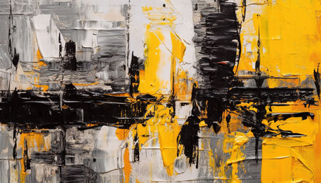 abstract white, yellow, and black oil painting, texture wallpaper, great detailの素材