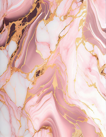 Pink marble texture with gold veins. Abstract background and texture for design.の素材