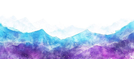 Abstract blue, purple, pink, and violet watercolor swirls and waves background wallpaper. Expressive artistic texture pattern isolated on white backdropの素材