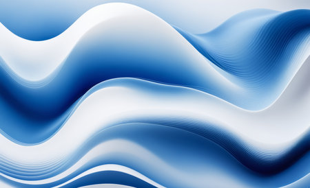 abstract blue background with smooth lines in it, like waves on waterの素材