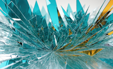 Broken glass, abstract background, 3d rendering. Computer digital drawing.の素材