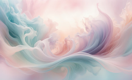 Abstract background of blue, pink and beige watercolors. Fantasy fractal texture. Digital art. 3D rendering.の素材