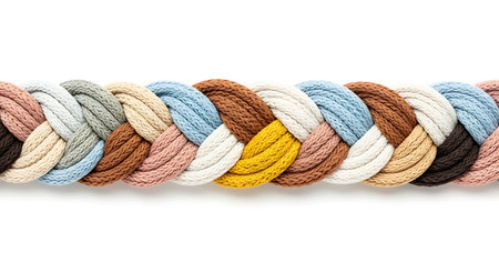 Braided Textile in Earth Tones A harmonious blend of neutral shades interwoven for a tactile and...