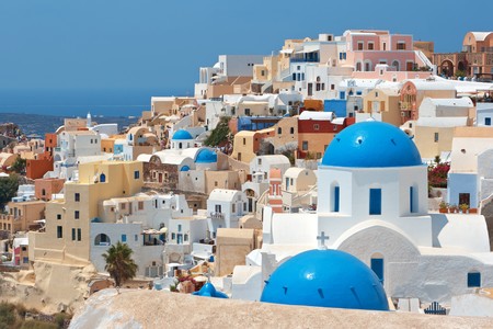 Oia village at Santorini island. Greeceの写真素材