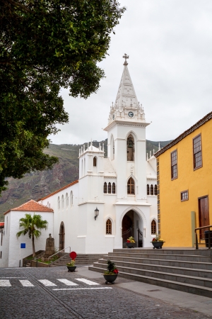 The church of Nuestra Senora de la Luz and the Plaza de la Luz  Los Silos, Tenerife, Canary Islands, Spainの写真素材