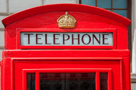 Red telephone box in London. England, UKの写真素材