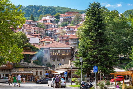 METSOVO, GREECE - SEPTEMBER 15, 2016:  Tourists visiting in Metsovo - town in Epirus on the mountains of Pindus in northern Greeceのeditorial素材