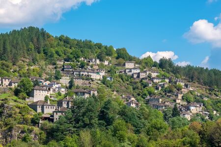 View of Kipi (Kipoi) one of stone villages of Zagoria. Epirus, Greeceの写真素材
