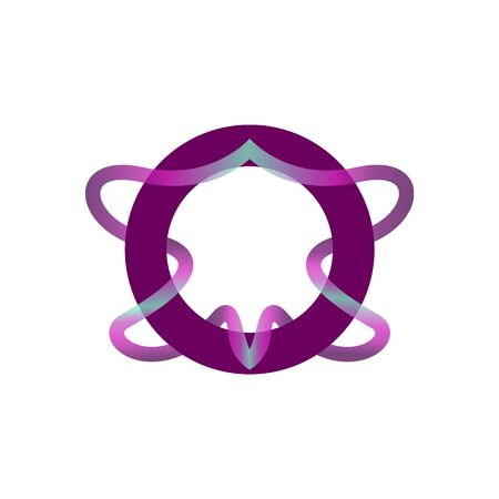 Abstract letter o icon with purple gradientsのイラスト素材
