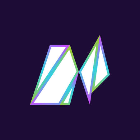 abstract gardient logo design. futuristic logo. letter n logo design.のイラスト素材