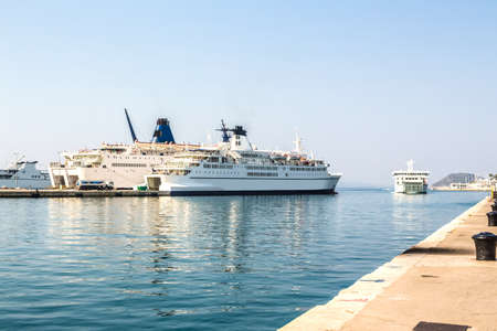Croatia - ferries in the port city of Splitの写真素材