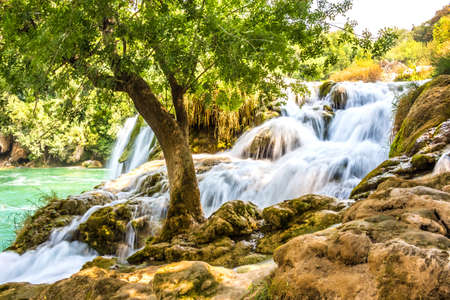 Croatia. Waterfall in a landscape park Krkaの写真素材