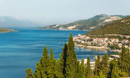 Landscape of the bay with the city of Neum in Bosnia and Herzegovina. Coast of the Adriatic Sea.