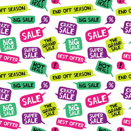 Sale. Seamless pattern with speech bubbles.のイラスト素材