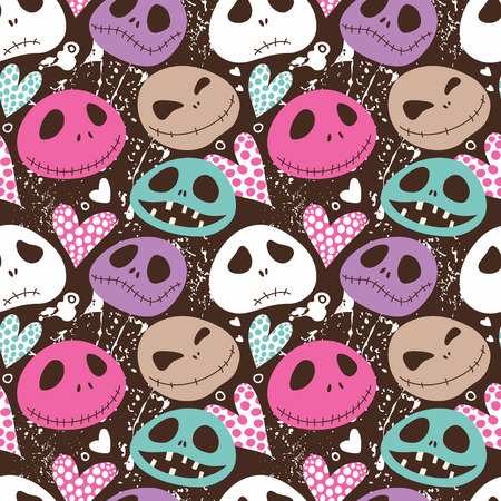 Seamless pattern of funny monstersのイラスト素材