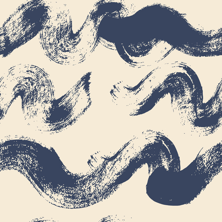 Hand drawn artistic seamless pattern with abstract simple elements. Doodle ink background for textile and wrapping paper.のイラスト素材