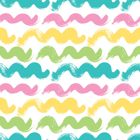 Abstract seamless background painted with a dry brush. Vector pattern with waves in pastel colors.のイラスト素材