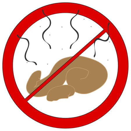 Vector icon. Shit prohibition sign. Clean up after  Isolated on white background.のイラスト素材