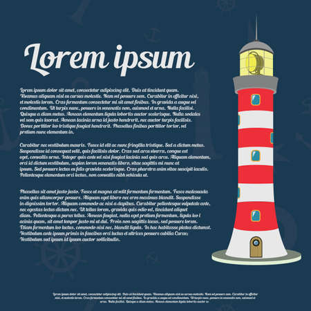 Vector marine flyer. Lighthouse. Design brochure.のイラスト素材
