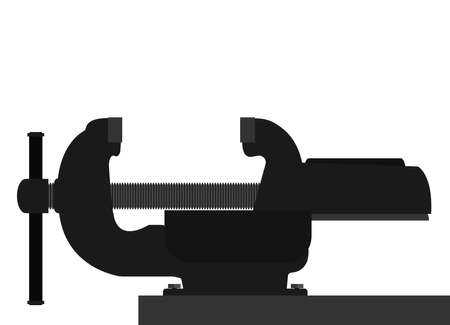 Vector illustration. Vice for fixing objects. Isolated on white.のイラスト素材