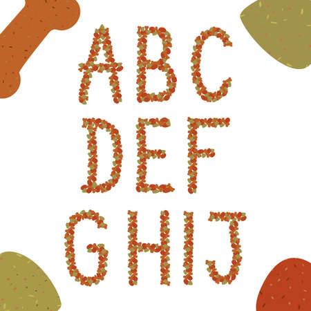 Alphabet of animal feed. Part 1.のイラスト素材