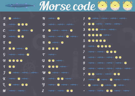 International Morse code from the fish. Vector illustration.のイラスト素材