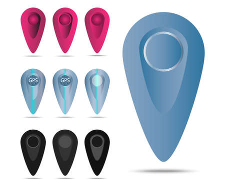 Vector complex set of markers to map.のイラスト素材