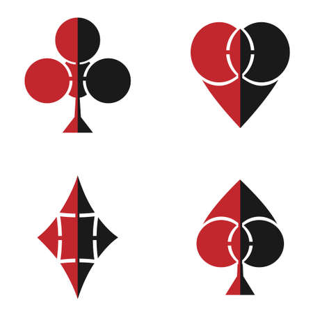 Vector. Set creative playing cards suits symbols.のイラスト素材