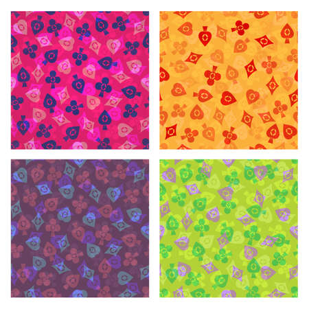Vector set  bright seamless texture of creative card suits for textiles, website background, flyer design and so on.のイラスト素材