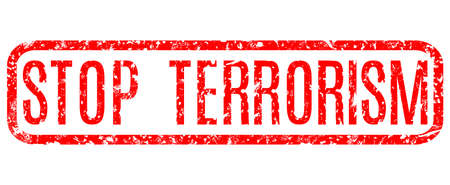 red grunge vector inscription stop terrorismのイラスト素材