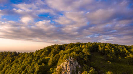 Aerial view. Oplepen Mountain. Russia. Caucasus.