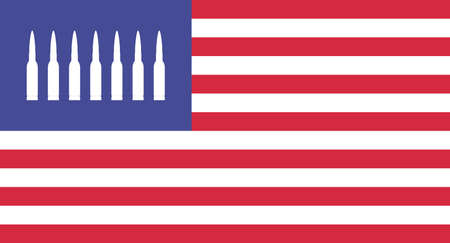 Vector illustration. Creative USA flag with bullets instead of stars.のイラスト素材