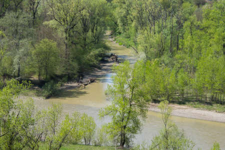 View of the confluence of two rivers.の写真素材
